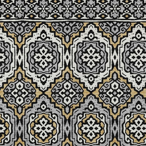 9 X 12 Tribal Polyester Area Rug for Indoor Outdoor Spaces Stain Resistant Low Pile
