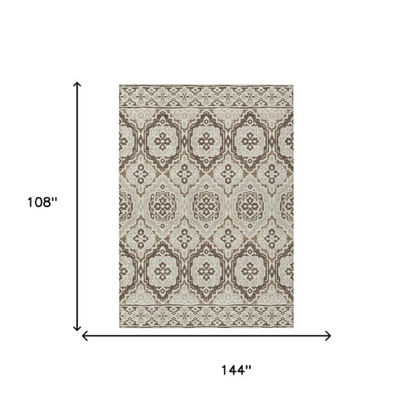 9x12 Tribal Pattern Polyester Area Rug Stain Resistant Indoor Outdoor Living Patio