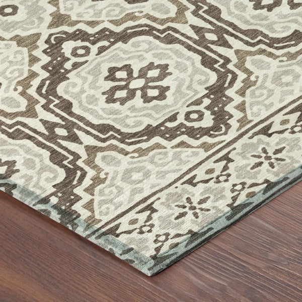 10 X 14 Tribal Polyester Area Rug Stain Resistant Indoor Outdoor Living Patio