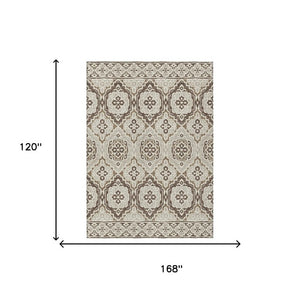 10 X 14 Tribal Polyester Area Rug Stain Resistant Indoor Outdoor Living Patio