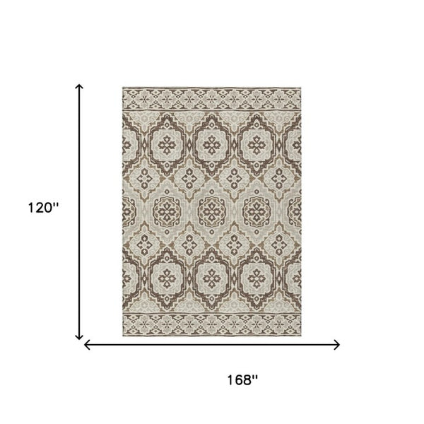 10 X 14 Tribal Polyester Area Rug Stain Resistant Indoor Outdoor Living Patio