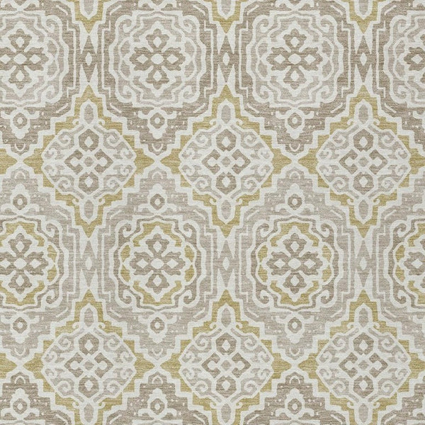 5 X 8 Ivory Denim Blue Tribal Polyester Area Rug Stain Resistant for Patio