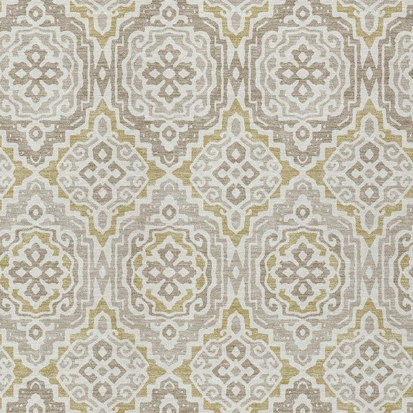 5 X 8 Ivory Denim Blue Tribal Polyester Area Rug Stain Resistant for Patio