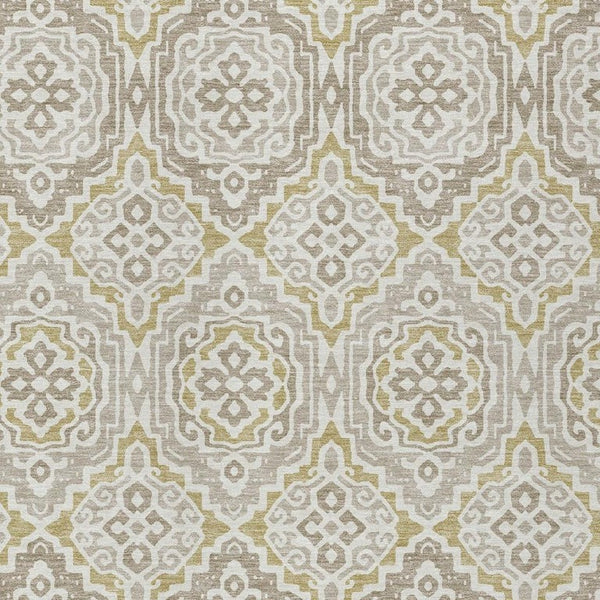8 X 10 Ivory Denim Blue Tribal Polyester Washable Area Rug for Patio or Living Room