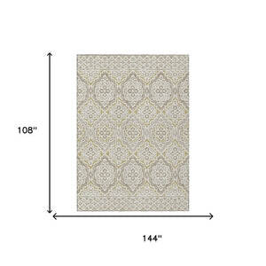 9x12 Tribal Polyester Area Rug Stain Resistant for Indoor Outdoor Patios and Living Rooms