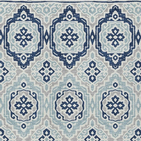 5 X 8 Tribal Polyester Area Rug Washable for Indoor Outdoor Patio and High Traffic Spaces