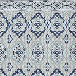 5 X 8 Tribal Polyester Area Rug Washable for Indoor Outdoor Patio and High Traffic Spaces