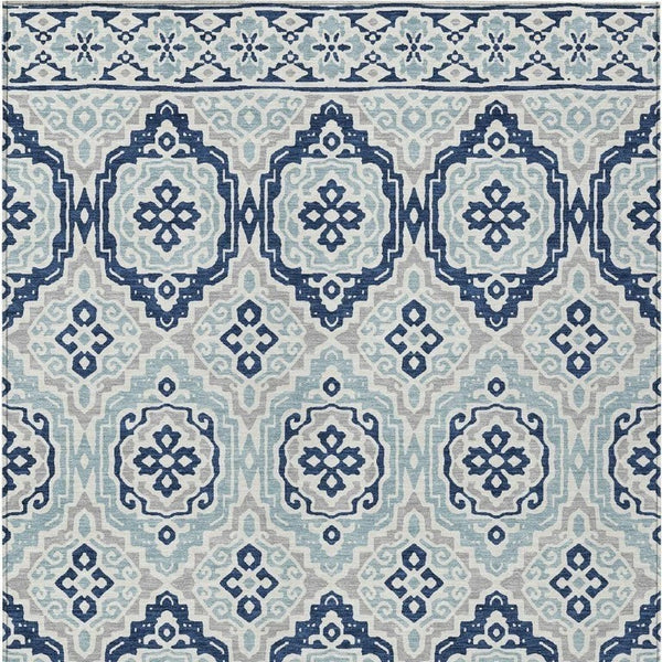 5 X 8 Tribal Polyester Area Rug Washable for Indoor Outdoor Patio and High Traffic Spaces