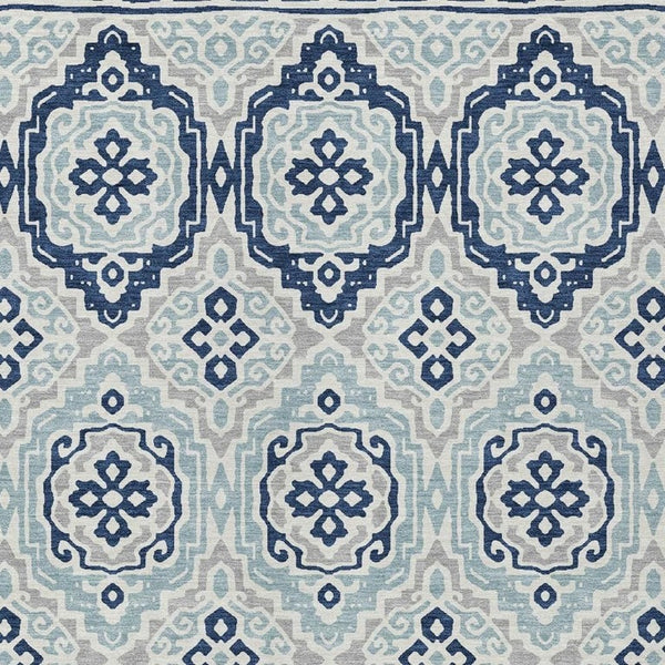 5 X 8 Tribal Polyester Area Rug Washable for Indoor Outdoor Patio and High Traffic Spaces