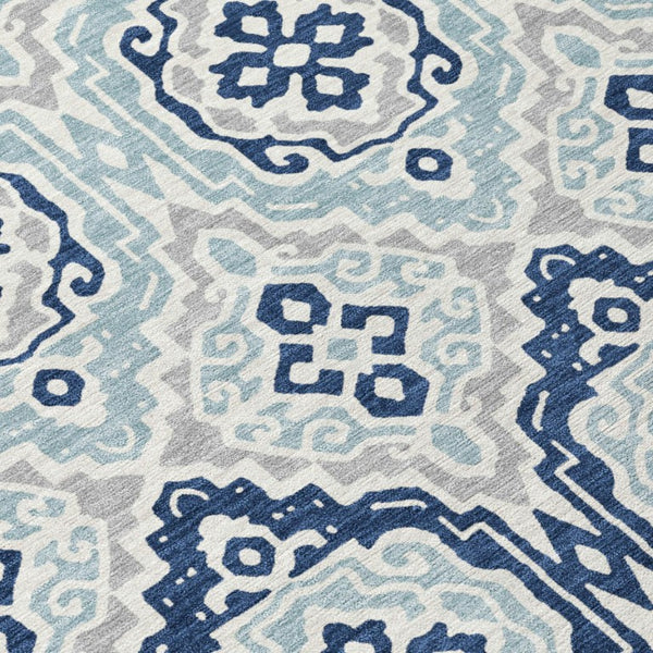 5 X 8 Tribal Polyester Area Rug Washable for Indoor Outdoor Patio and High Traffic Spaces