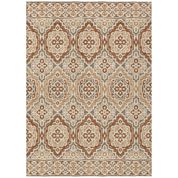 8 Ft X 10 Ft Tribal Polyester Area Rug Washable Stain Resistant Patio Living Room