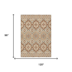 8 Ft X 10 Ft Tribal Polyester Area Rug Washable Stain Resistant Patio Living Room