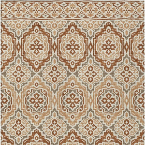 HomeRoots 10 X 14 Tribal Polyester Area Rug Stain Resistant Washable for Patio or Living Room 735855