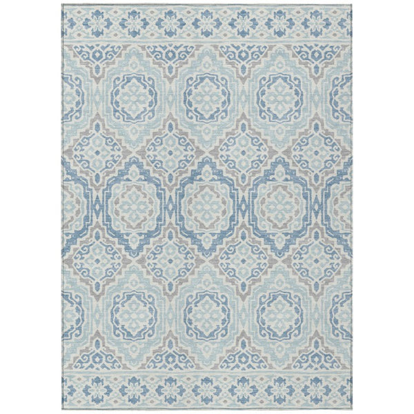 HomeRoots 5 X 8 Tribal Polyester Area Rug Stain Resistant for Indoor Outdoor Living 735863