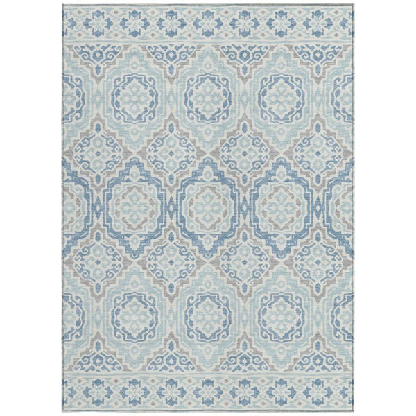 5 X 8 Tribal Polyester Area Rug Stain Resistant for Indoor Outdoor Living