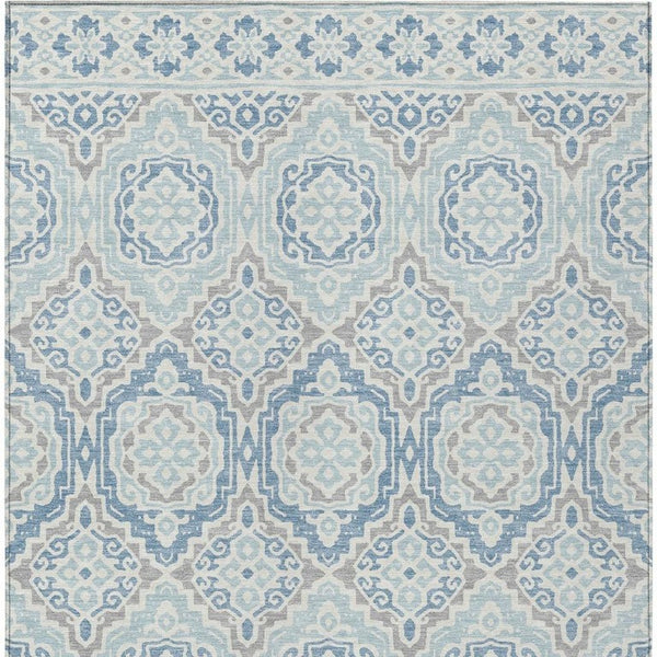 5 X 8 Tribal Polyester Area Rug Stain Resistant for Indoor Outdoor Living