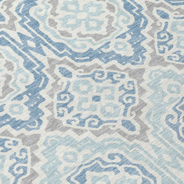 5 X 8 Tribal Polyester Area Rug Stain Resistant for Indoor Outdoor Living