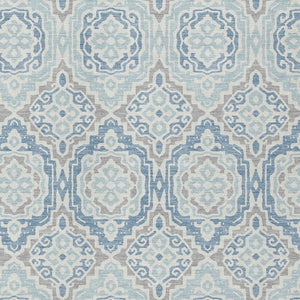 8 Ft X 10 Ft Sky Blue Beige Tribal Polyester Indoor Outdoor Washable Area Rug