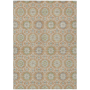 HomeRoots 9 Ft Floral Medallion Polyester Area Rug Washable Stain Resistant Indoor Outdoor Use 735878