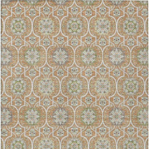 9 Ft Floral Medallion Polyester Area Rug Washable Stain Resistant Indoor Outdoor Use
