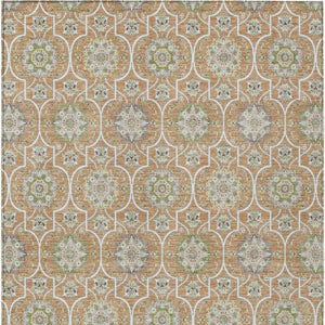 9 Ft Floral Medallion Polyester Area Rug Washable Stain Resistant Indoor Outdoor Use