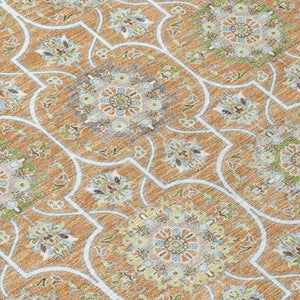 9 Ft Floral Medallion Polyester Area Rug Washable Stain Resistant Indoor Outdoor Use