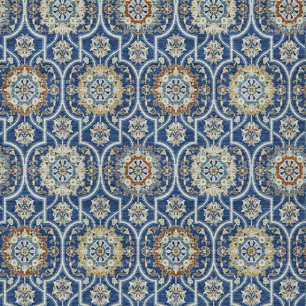 8 X 10 Floral Medallion Polyester Area Rug Washable for Patio Porch or Living Room