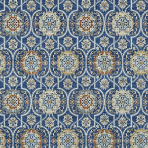 10 X 14 Floral Medallion Polyester Area Rug Washable for Indoor Outdoor Use