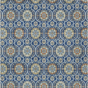 10 X 14 Floral Medallion Polyester Area Rug Washable for Indoor Outdoor Use