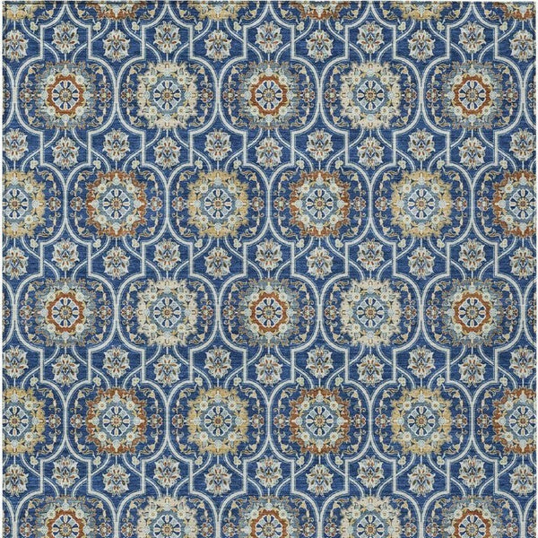 10 X 14 Floral Medallion Polyester Area Rug Washable for Indoor Outdoor Use