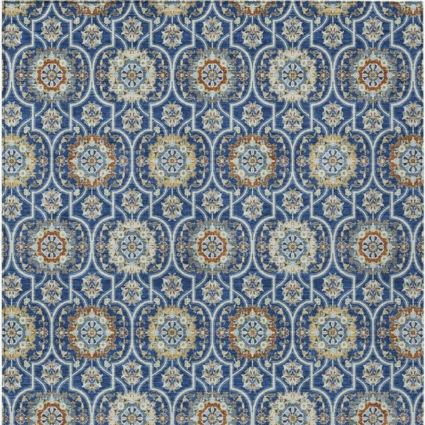 10 X 14 Floral Medallion Polyester Area Rug Washable for Indoor Outdoor Use