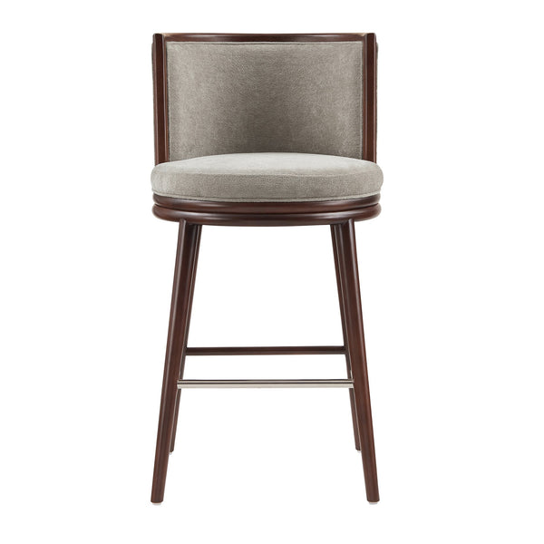 English Elm Evalyn Contemporary Textured Chenille Barstool With Durable Beech Wood Legs For Stylish Comfort B365P398061