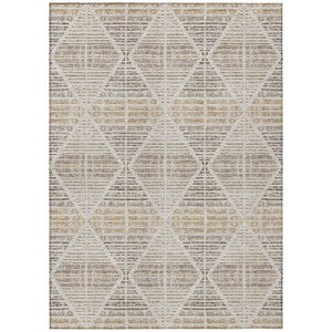 HomeRoots 10 Ft X 14 Ft Beige Ivory Geometric Polyester Washable Rug for Patio or Living Room 735921