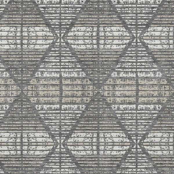 5x8 Gray Taupe Geometric Polyester Area Rug Washable Stain Resistant Indoor Outdoor