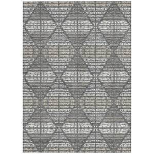 5x8 Gray Taupe Geometric Polyester Area Rug Washable Stain Resistant Indoor Outdoor