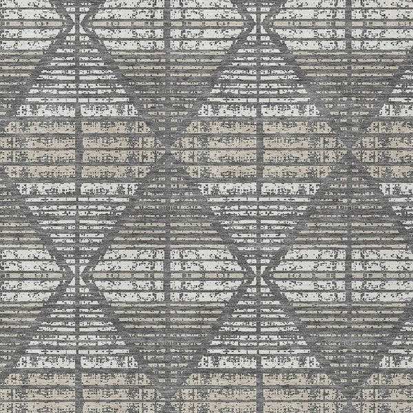 5x8 Gray Taupe Geometric Polyester Area Rug Washable Stain Resistant Indoor Outdoor