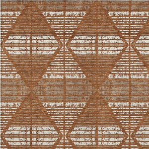 8 X 10 Geometric Polyester Area Rug Washable for Patio Porch Poolside and Family Rooms