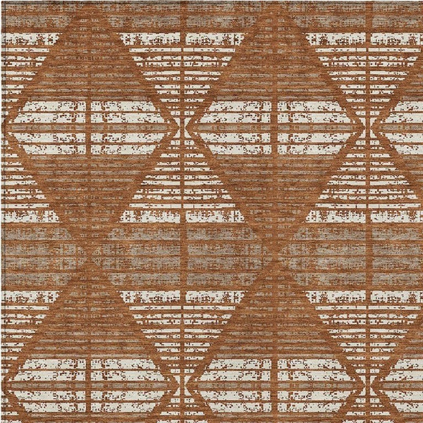 8 X 10 Geometric Polyester Area Rug Washable for Patio Porch Poolside and Family Rooms