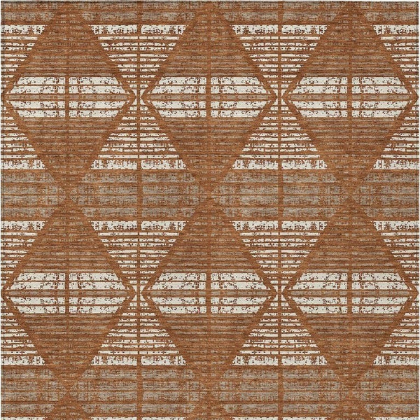 8 X 10 Geometric Polyester Area Rug Washable for Patio Porch Poolside and Family Rooms