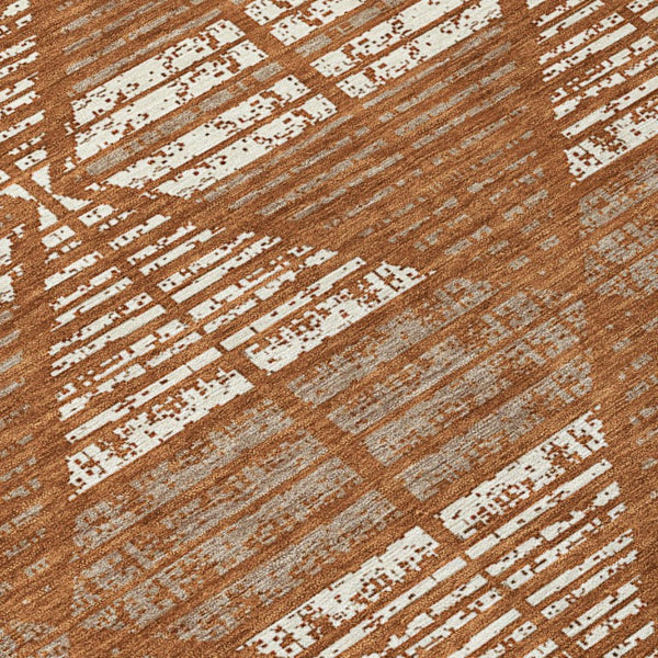 8 X 10 Geometric Polyester Area Rug Washable for Patio Porch Poolside and Family Rooms