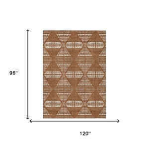 8 X 10 Geometric Polyester Area Rug Washable for Patio Porch Poolside and Family Rooms