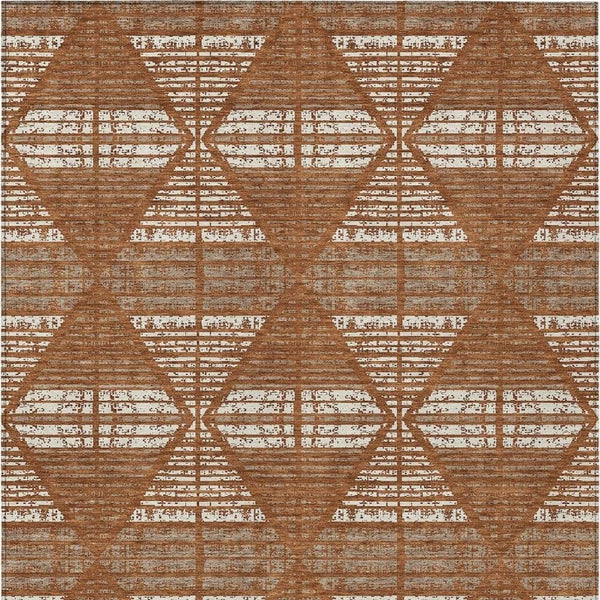 9 X 12 Geometric Polyester Area Rug Washable Stain Resistant Patio Porch Decor