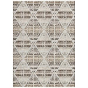 5x8 Geometric Polyester Area Rug Washable Stain Resistant Indoor Outdoor Pearl Navy