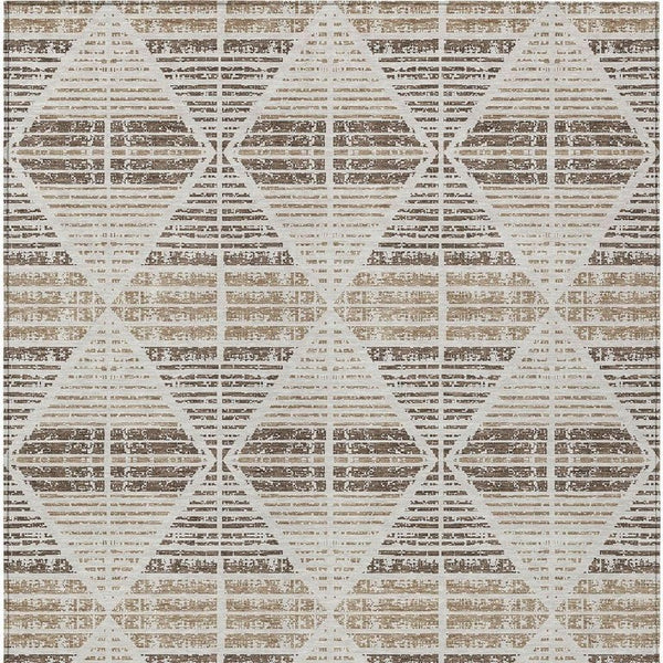 5x8 Geometric Polyester Area Rug Washable Stain Resistant Indoor Outdoor Pearl Navy