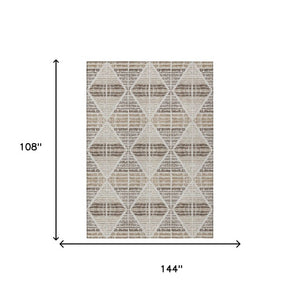 9x12 Pearl Navy Geometric Polyester Rug Washable Stain Resistant Indoor Outdoor Use