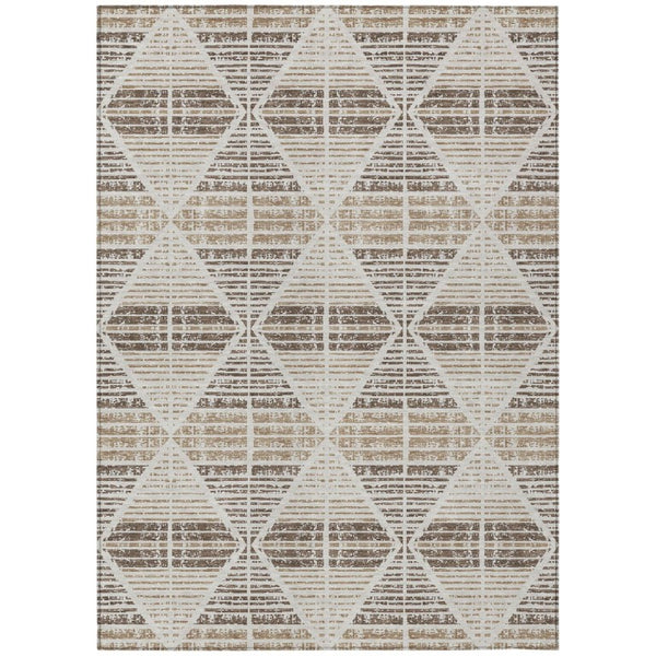 HomeRoots 10 Ft X 14 Ft Geometric Polyester Area Rug Washable Indoor Outdoor Pearl Navy 735975
