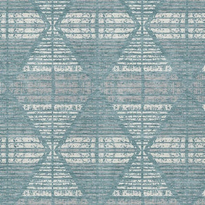10 Ft X 14 Ft Geometric Polyester Area Rug Washable Teal Brown Indoor Outdoor