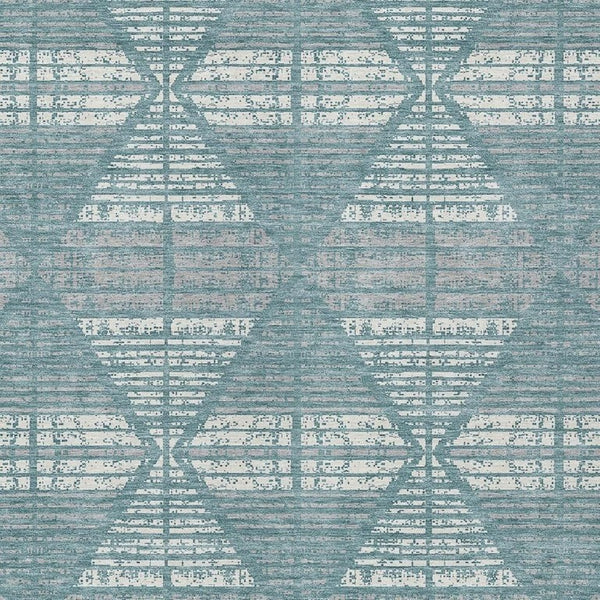 10 Ft X 14 Ft Geometric Polyester Area Rug Washable Teal Brown Indoor Outdoor