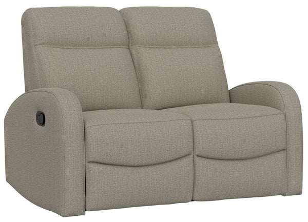English Elm Beige Manual Reclining Loveseat with Dual Contoured Seats for Compact Living Spaces B361P484467