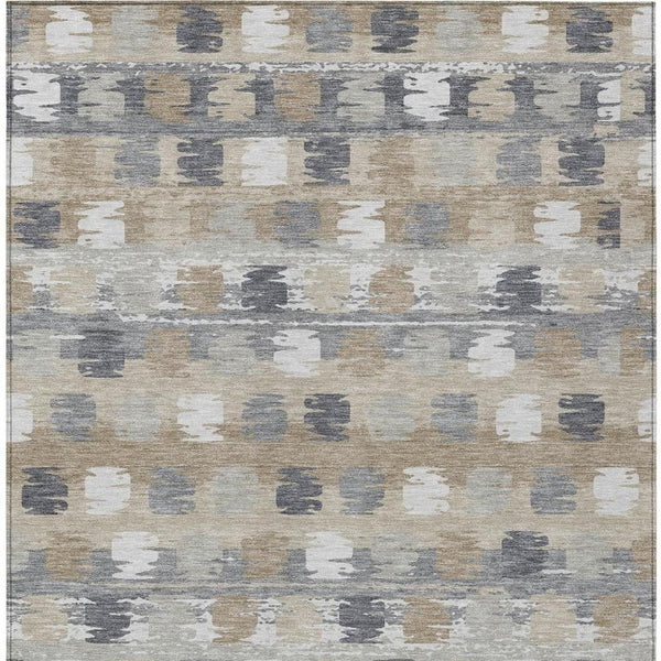 10 X 14 Abstract Polyester Area Rug Washable Stain Resistant Indoor Outdoor Beige